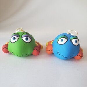 Pair - Hand Crafted Terracotta Clay Crab Ornaments